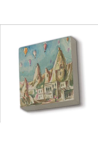 Sadrazam Magnet din piatră naturală imprimat Cappadocia 5x5 Krt-115