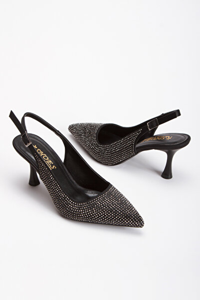 La Vivien Women's Stone Embroidered Thin Heeled Slingback Shoes