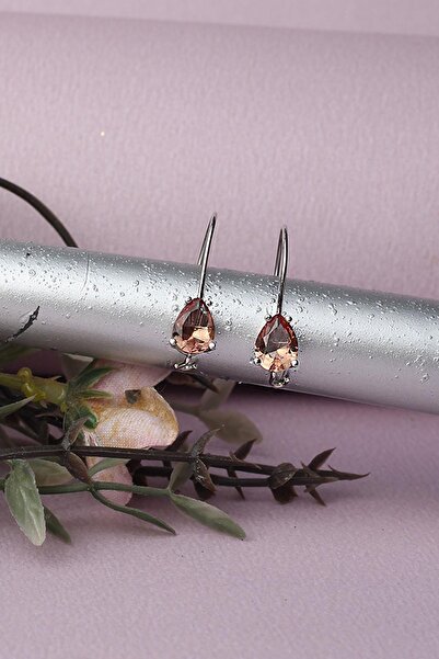 BY BARUN SİLVER Sultanit Damla Küpe Kancalı Geçmeli Halkalı Sallantılı 925 Ayar Gümüş Küpe