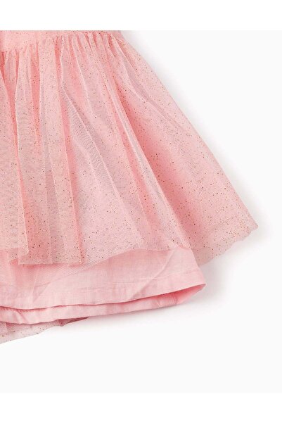 Ziddy Tulle Dress with Glitter for Girls, Pink