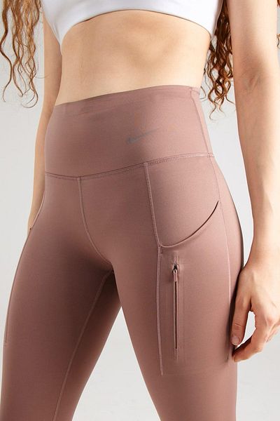 Nike Trainng Go Dri Fit Infinalock High Rise 7/8 Leggings 6 Pockets Recovery High Waisted Reflector