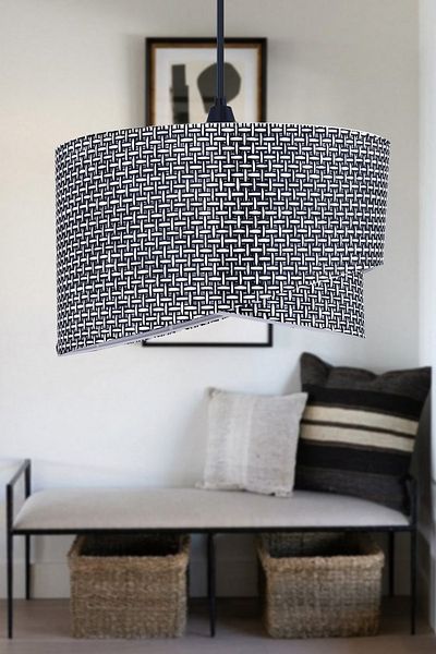 Emg DesiGn Ellipse 2 Tier Fabric Cake Chandelier Children's Room Bedroom Living Room Kitchen Hall