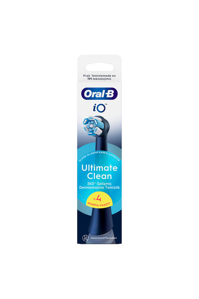 Oral-B iO Serisi Ultimate Clean Siyah Orijinal Yedek Başlıkları Derin Plak Giderme 4'lü