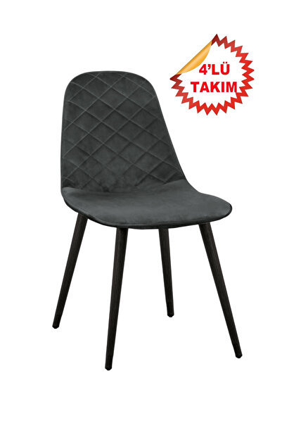 Estelia Estelia Truva 4 Adet Ergonomik Boyalı Ahşap Ayaklı Dikişli Kaliteli Sandalye 4 Renk Şeçeneği