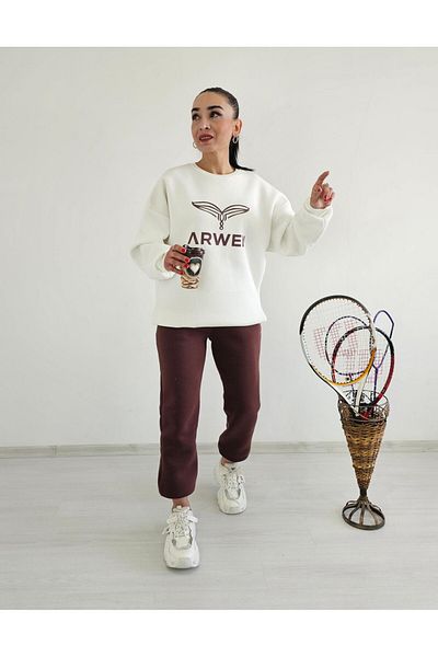6 butik altı üstü butik Σετ φόρμας Arwen Print 3 Thread Raised