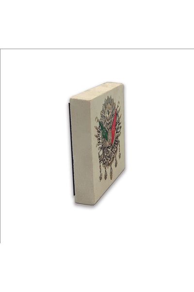 Sadrazam Magnet din piatră naturală imprimat cu stema otomană 5x5 Krt-85
