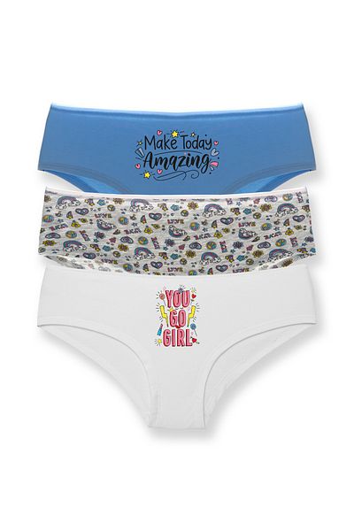 HNX Cotton Hipster Women's Panties 3-Piece