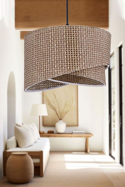 Emg DesiGn Ellipse 2 Tier Fabric Cake Chandelier Children's Room Bedroom Living Room Kitchen Hall