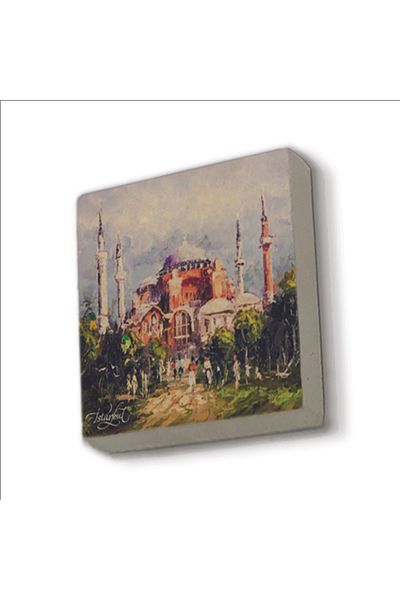 Sadrazam Magnet din piatră naturală imprimat Moscheea Hagia Sofia 5x5 Krt-3