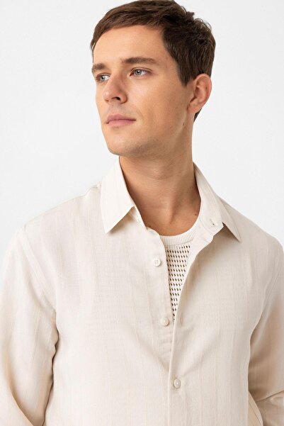 Antioch Stone Relax Fit Striped Men's Shirt