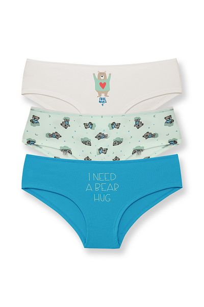 HNX Βαμβακερό Hipster Γυναικείο Σλιπ 3τμχ