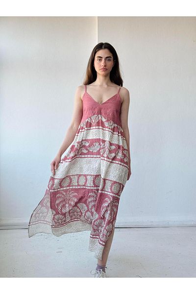Retrobird Σχεδιασμός June Strap Slit φόρεμα Γυναικείο Dusty Rose