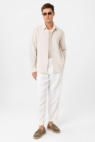 Antioch Stone Relax Fit Striped Men's Shirt