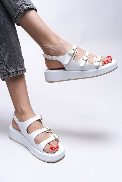 Riccon Sandale Rhikshice pentru damă 0012270 Piele albă