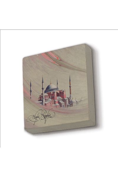 Sadrazam Magnet din piatră naturală imprimat Moscheea Hagia Sofia 5x5 Krt-2