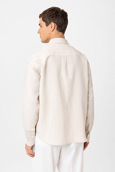 Antioch Stone Relax Fit Striped Men's Shirt