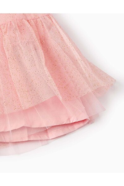 Ziddy Tulle Dress with Glitter for Baby Girls, Pink