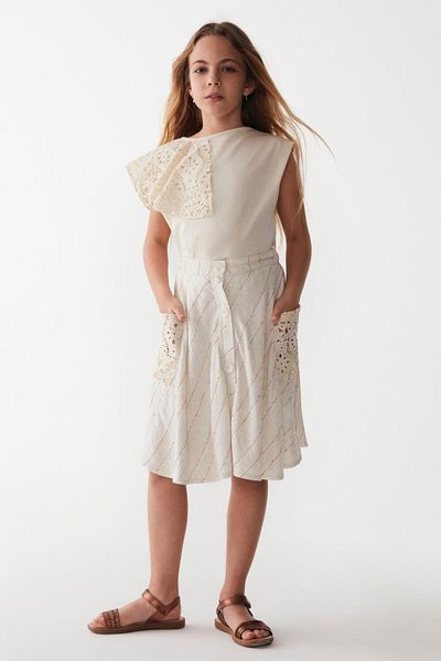 HAUSEkids 8-14 Years Old Pavlova Girl's Skirt Suit - Cream