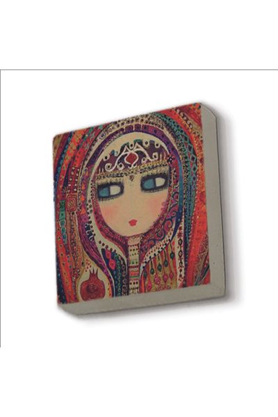 Sadrazam Ilustrație de femeie anatoliană imprimată cu piatră naturală Magnet 5x5 Krt-113
