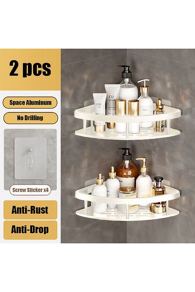 Choice White 2triangle Bathroom Shelf Makeup Storage Organizer Aluminum Alloy Shampoo Rack Shower Shelf Bat