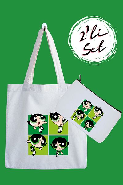 designedfy Buttercup Printed Cloth Bag and Pen Holder 2-Piece Advantage Set