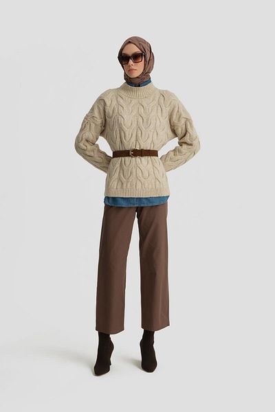 Armine Pantaloni drepti maro Ort2720