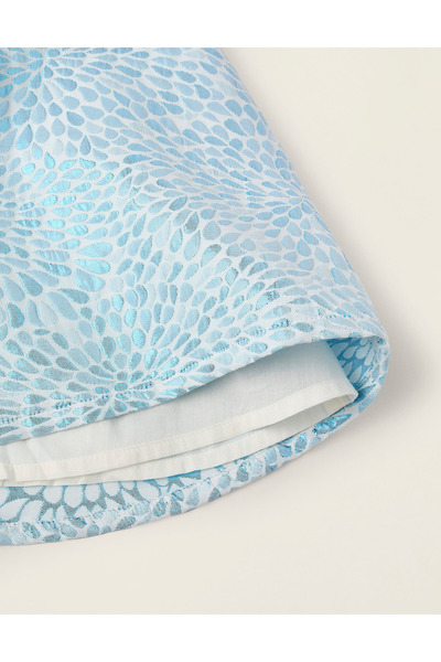 Ziddy Shiny Dress with Pattern for Baby Girls, Blue