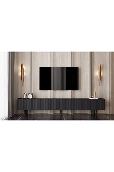enwood CAPELLA  Mdf 6 Kapaklı Ahşap Ayaklı (120 CM X 2 ADET) 240 Cm Tv Ünitesi