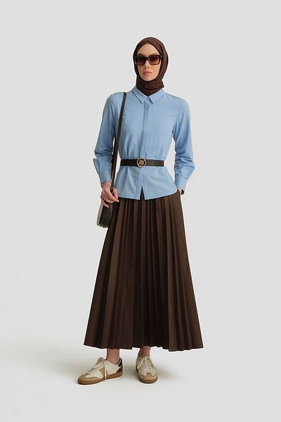 Armine Pleated Skirt 25Y1811 Bitter Brown
