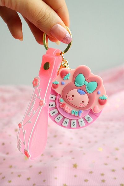 EFBUTİK Pink My Melody Piano Keychain with Light and Sound