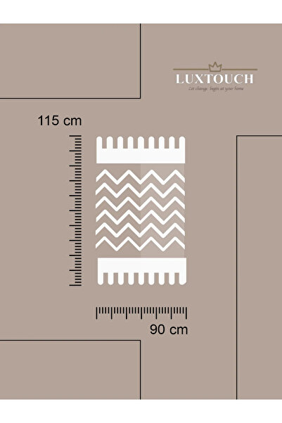 Lux Touch Liva Ponponlu Siyah Berjer 2 Adet Tekli Koltuk Örtüsü 115x90 Cm Berjer Şalı Püsküllü
