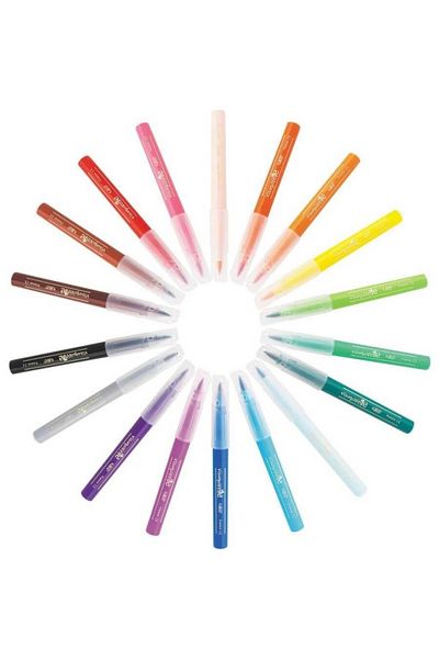 Bic |   Visa Brush Tip Felt Tip Pens Set, 18 Colors, Soft and Flexible Tip, Vibrant Colors