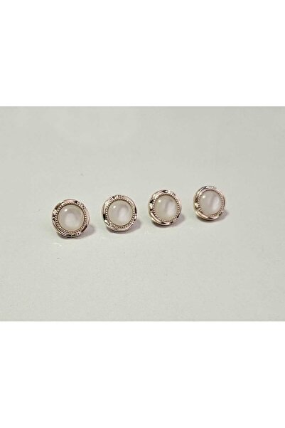 fema aksesuar 20 Size 13mm Button with Pearl and Foot Gold (20 Pieces)