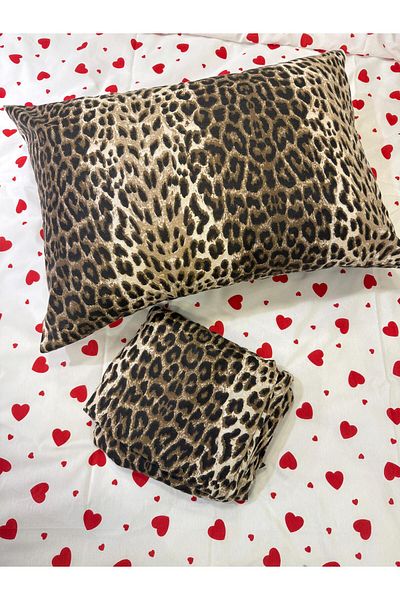 ŞENER HOME Leopard Patterned Double Fitted (Elastic) Adult Bed Sheet Set 160X200 24 cm