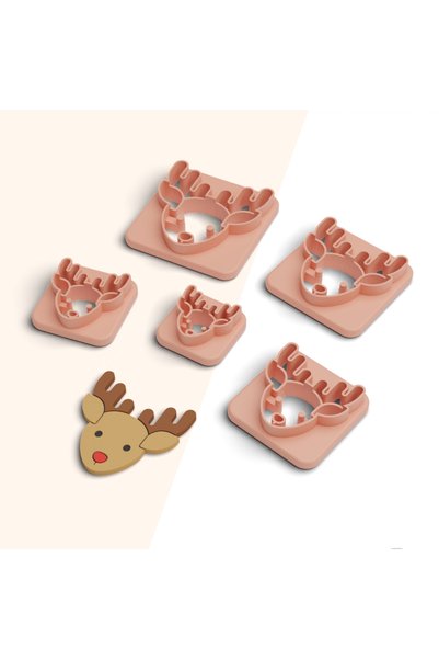 flament aşk Reindeer Polymer Clay Cutting Mold, Earring Molds, Cookie Mold, 5 Sizes, Ceramic Mold, No:515