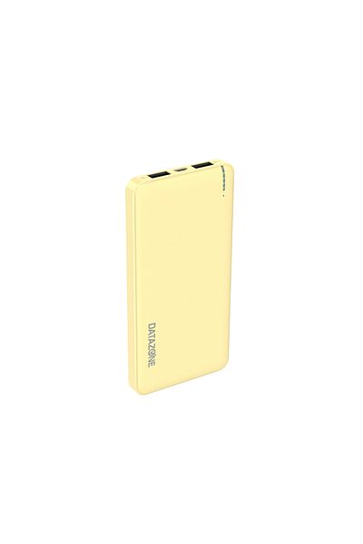 Datazone Power Bank 10000mAh Portable  with Dual USB, Fast Charging, and Advanced Protection,  yellow