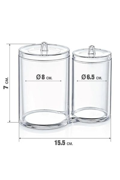 Dükkanönü Round Dual Organizer Twin Boxes Cotton Holder Makeup Supplies Organizer