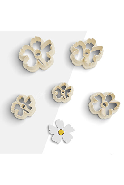 flament aşk Polymer Cut Flower Shaped Ceramic Mold - Jewelry Clay Cutter, No:...