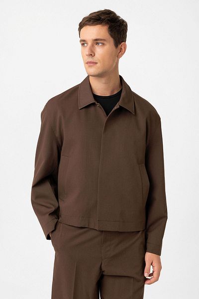 Antioch Brown Hidden Button Seasonal Relax Fit Men's Coat