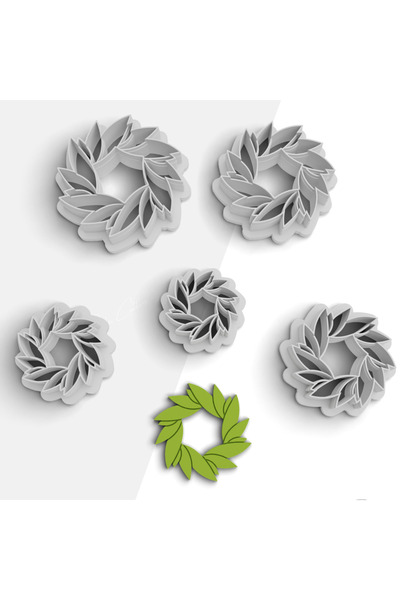 flament aşk Leaf Wreath Shaped Polymer Clay Mold, Earring Mold, Jewelry Mold,...
