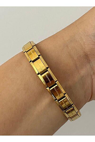 NATUREL Gold Renkli Italyan Charm Bileklik Stainless-steel