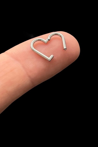 MAZEN Cerrahi Çelik Klipsli Kalp Tragus, Helix, Lobe, snug Küpe Piercing