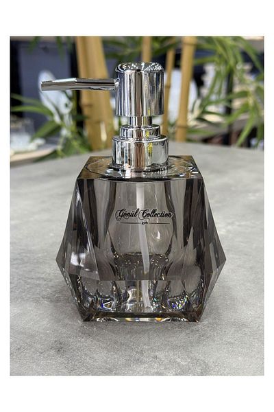Doğudeko Luxury Glass Gönül Liquid Soap Dispenser Smoked Acrylic V3