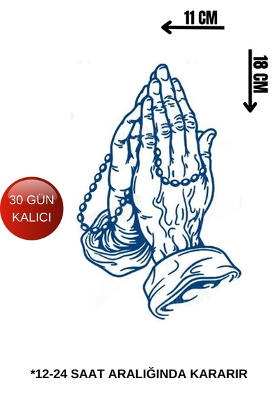 Barly 30 Gün / 1 Ay Kalıcı El Figürlü Geçici Dövme Tattoo