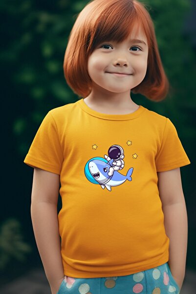 oneagılyazı Tricou supradimensionat pentru copii cu imprimeu rechin