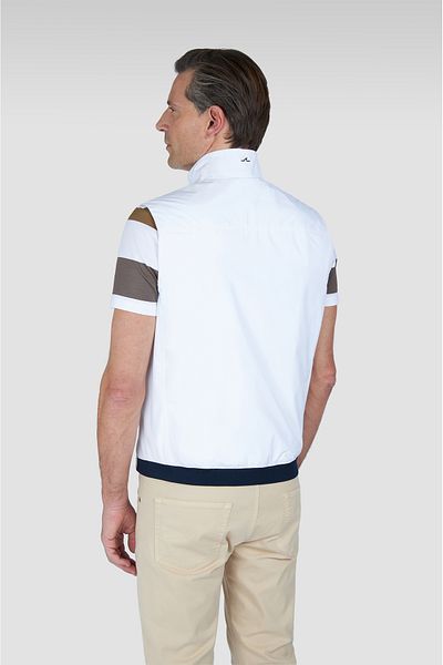 PAUL&SHARK Men's Regular Fit Comfortable Stretchy Fabric Stand Collar Long Sleeve White Vest 25412657 -010