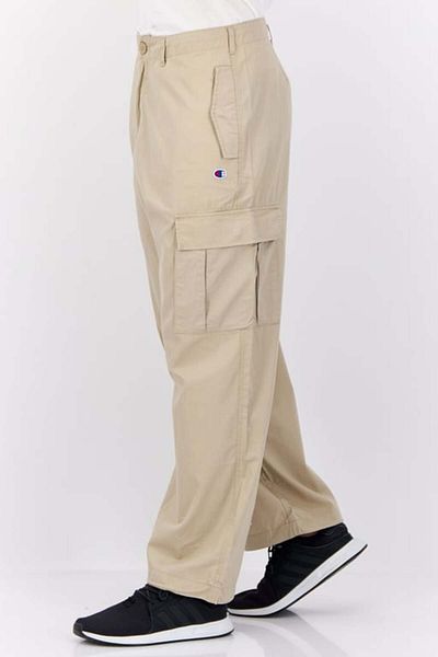 Champion Men Sportswear Fit Embroidered Logo Tactical Pants, Beige