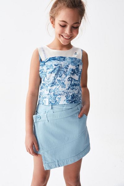 HAUSEkids 8-14 Years Old Barcelona Girl's Shorts Skirt Suit - Ecru