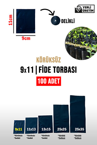 Tepsan Fide Torbası | 9x11cm |100 ADET | Körüksüz | Delikli | Hobi Bahçesi | ...