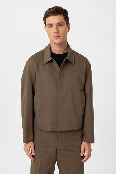 Antioch Khaki Hidden Button Seasonal Relax Fit Men's Coat